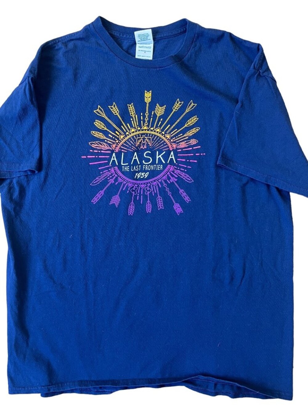 Alaska Y2K Dreamcatcher The Last Frontier Destination T-Shirt Mens XL Blue